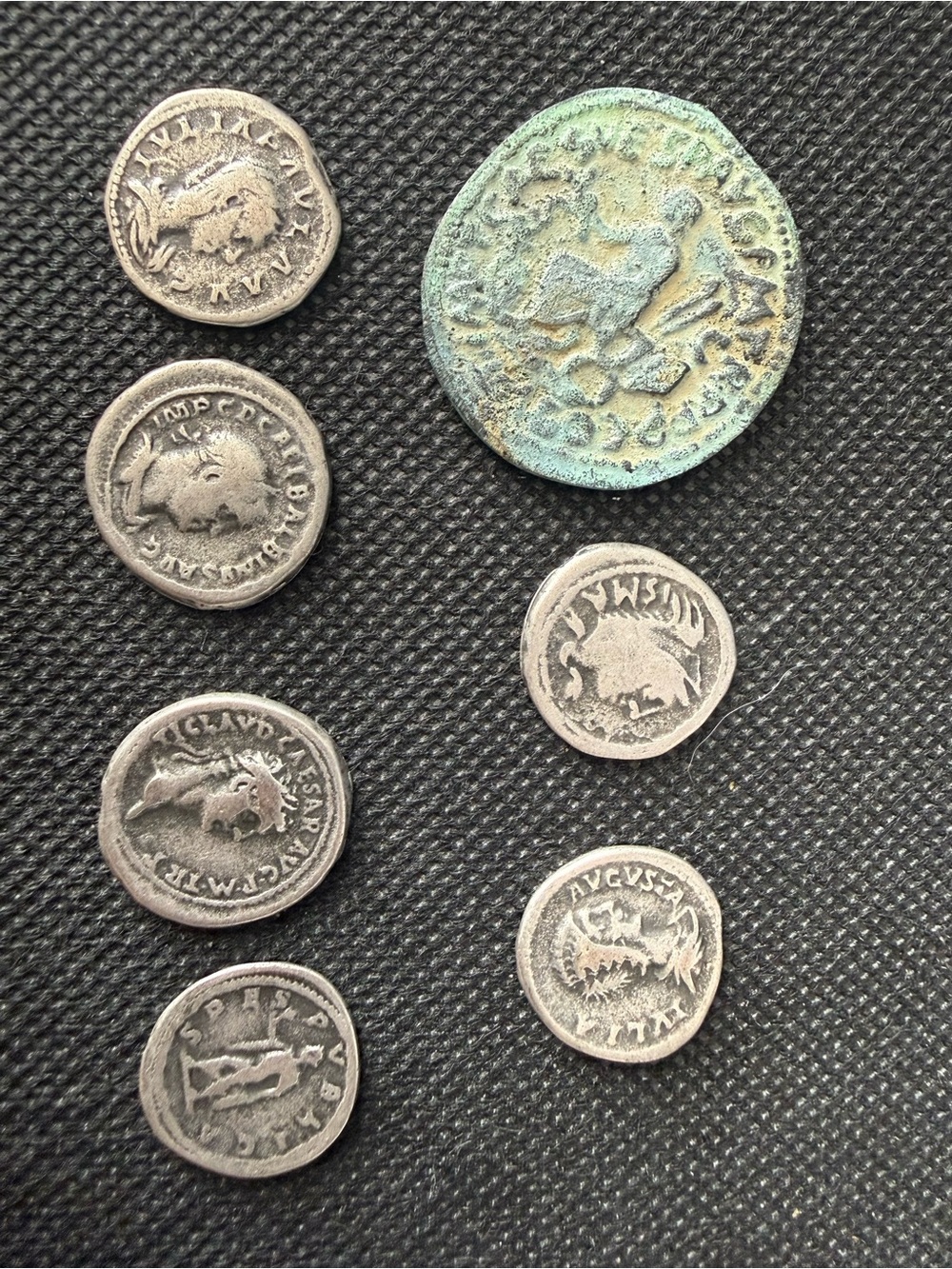 Ancient Roman Coins Lot of 7 - Denarius Sestertius Titus Claudius Julia Domna